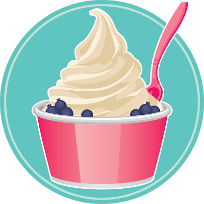 Frozen Yogurt Clip Art Set. frozen yogurt graphic vector .