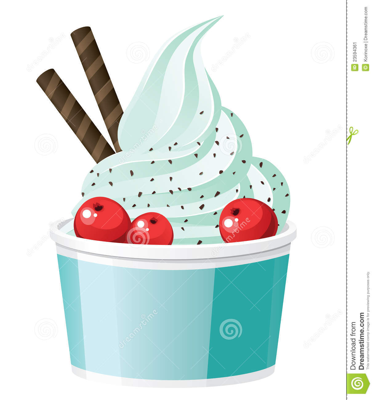 Frozen Yogurt With Cranberries Stock Image Image 23594361