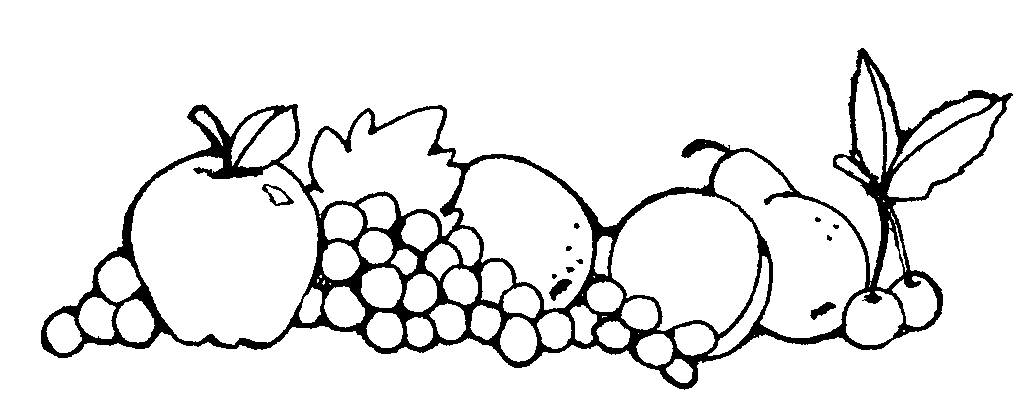 fruit and vegetable clip art black and white