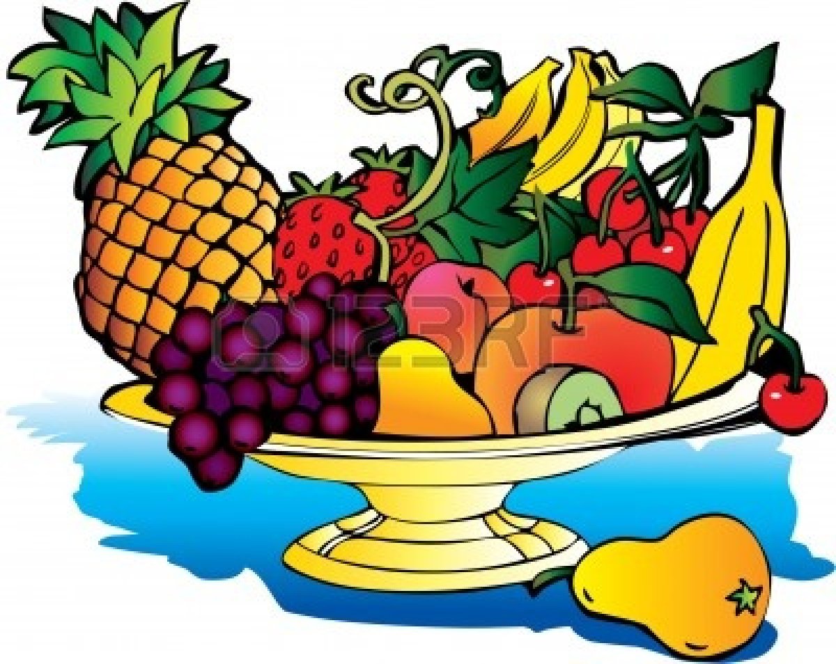 fruit plate clipart - Fruit Basket Clipart