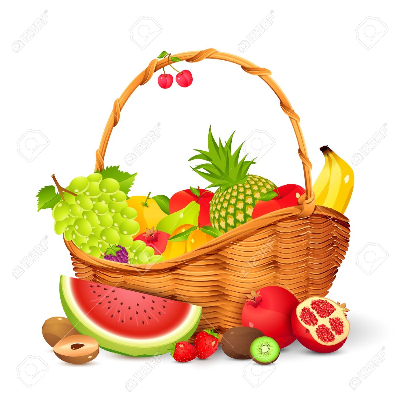 fruit basket: Fruit Basket - Fruit Basket Clipart