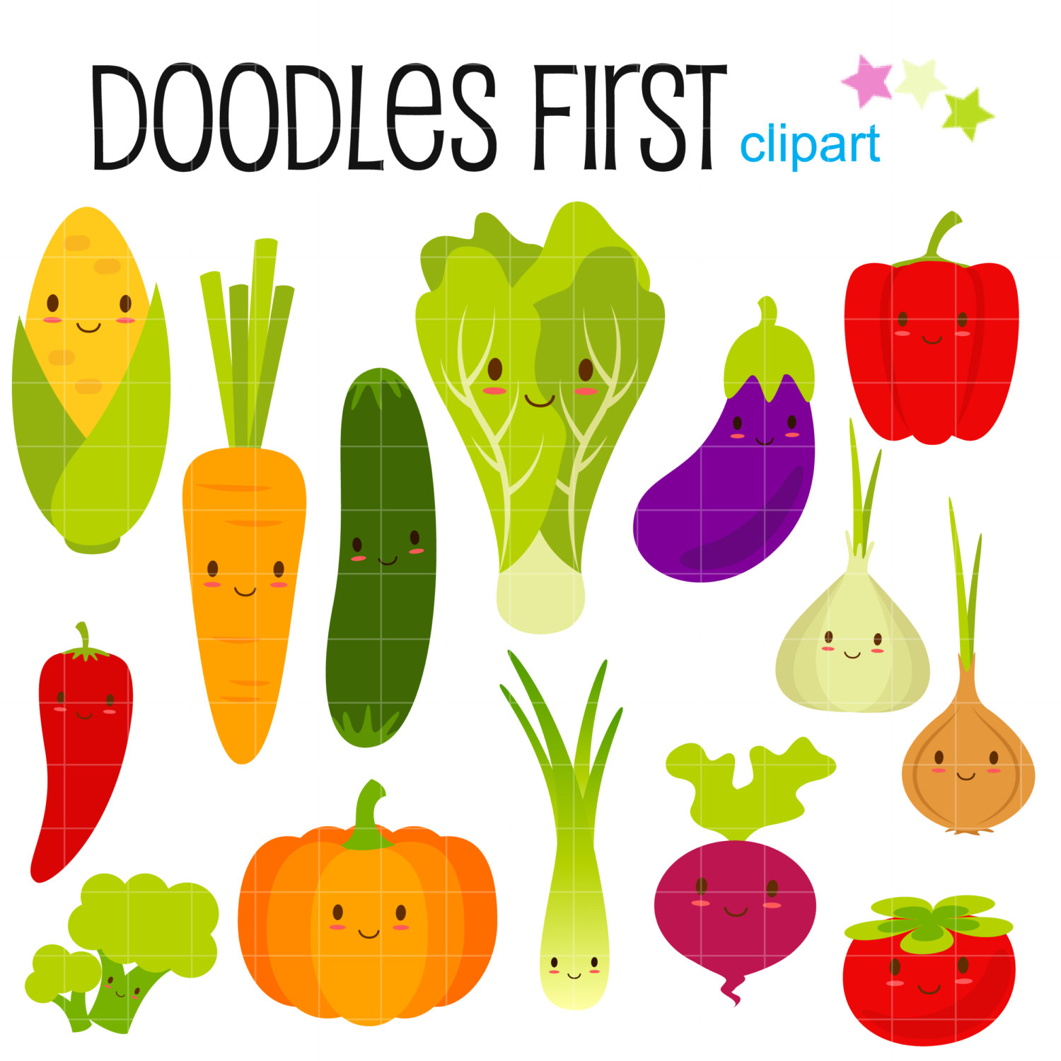 Fruits and vegetables clipart .