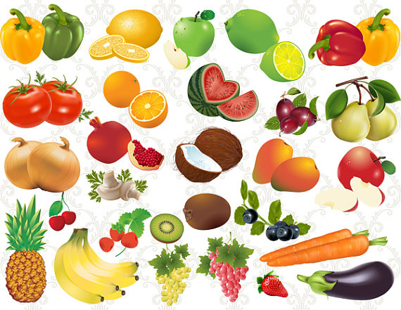 Fruits and vegetables clipart - Fruits And Vegetables Clipart