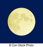 Full Moon - Illustration of a full moon on a dark blue sky