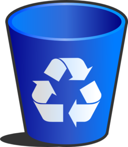 Blue Recycle Bin Clipart #1