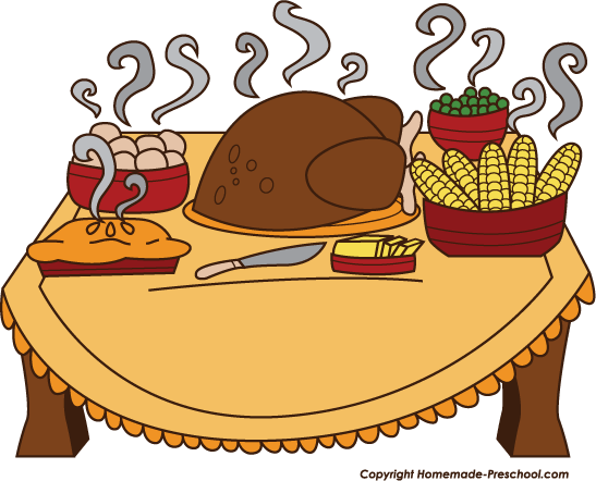 Fun And Free Clipart - Thanksgiving Dinner Clipart