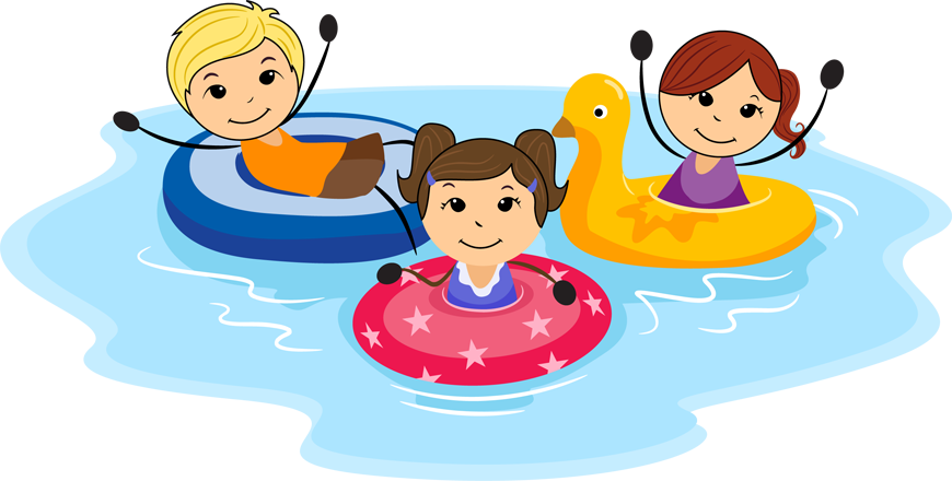kids swimming clipart