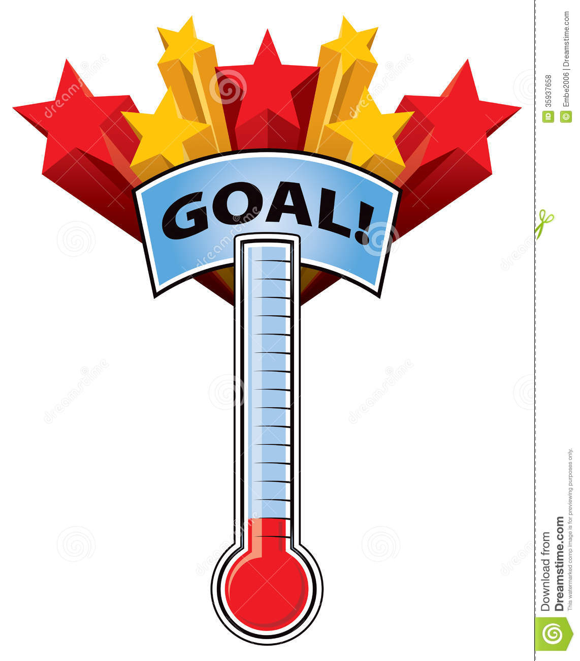 Fundraising Thermometer Clip Art Thermometer Goal Mark Stars 35937658