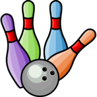 Bowling ball bowling pin and 