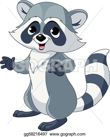 Funny cartoon raccoon - Raccoon Clip Art