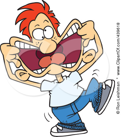 Funny Clip Art 439618 Cartoon Arrogant Boy Making Funny Faces Poster