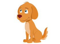 Funny dog up on hind legs ton - Dog Clipart