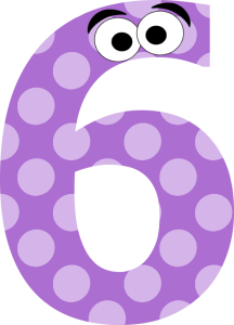 Funny Face Number Six Clip Art ..