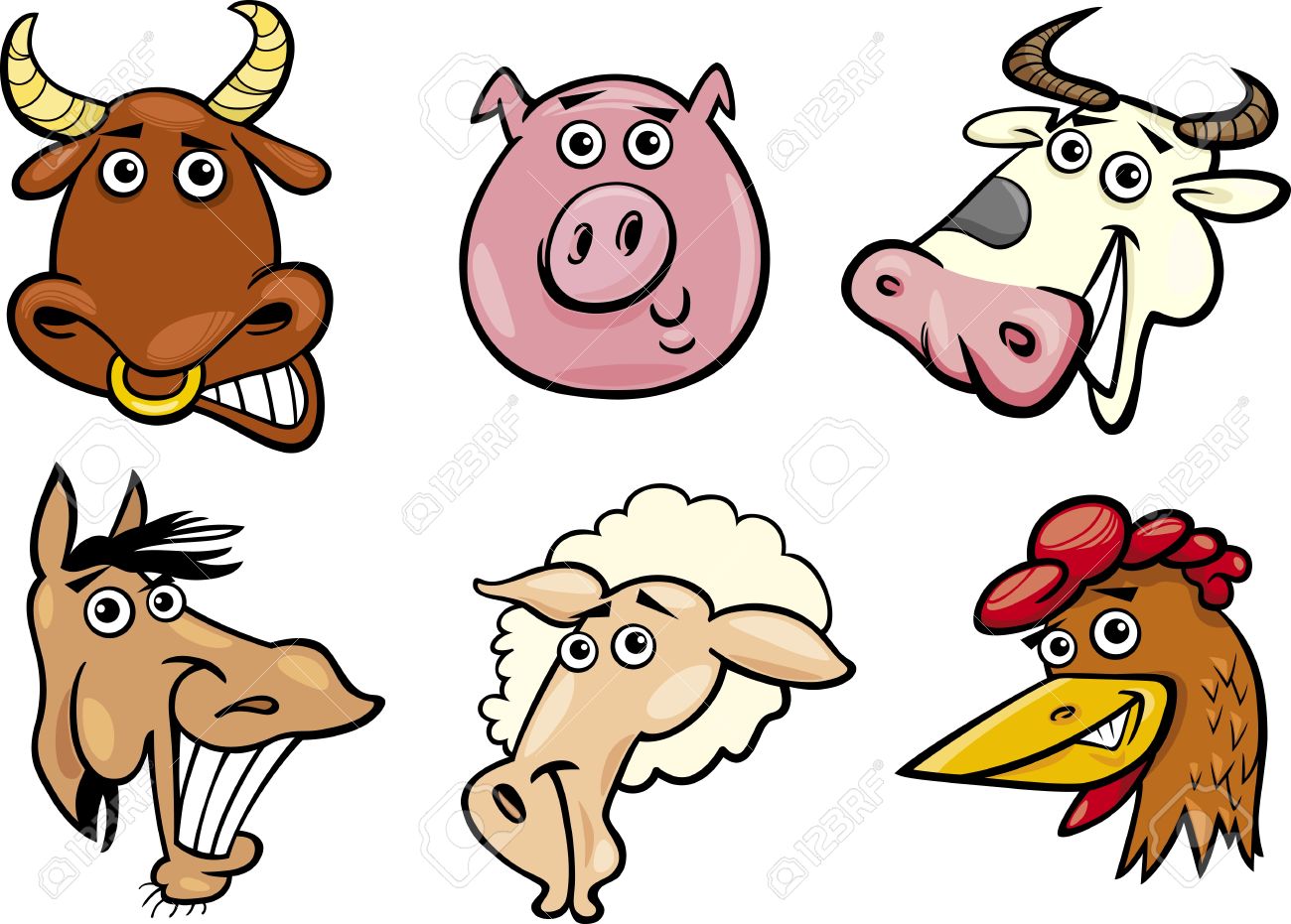 Funny Farm Animals Clipart - Farm Animals Clip Art