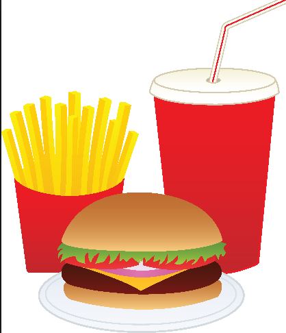 Fast Food Clipart Black And W