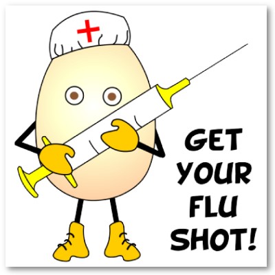 ... No Flu Graphic - A red an