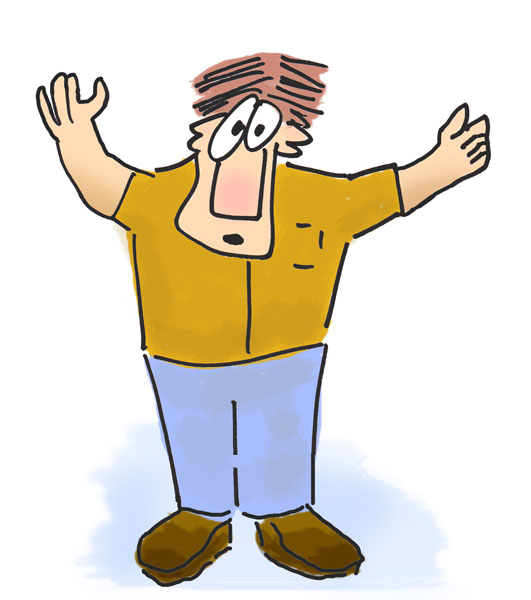 Funny Man With Arms Raised Silly Characters Clip Art
