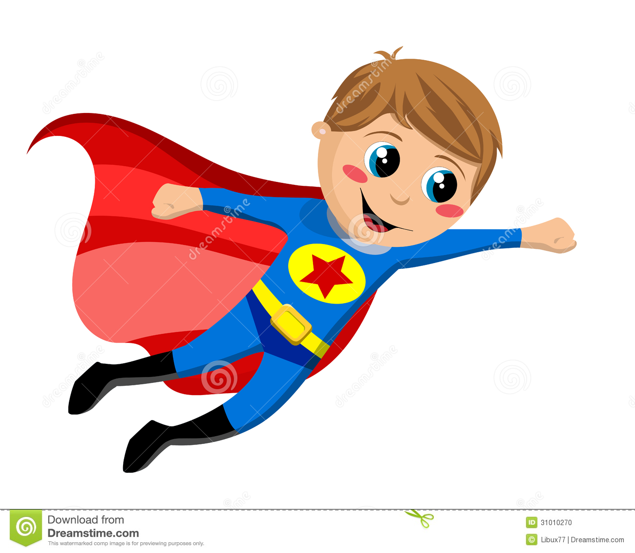 Boy Superhero Holding a Blank