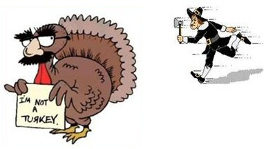 Funny Thanksgiving Supper Eat - Funny Turkey Clipart