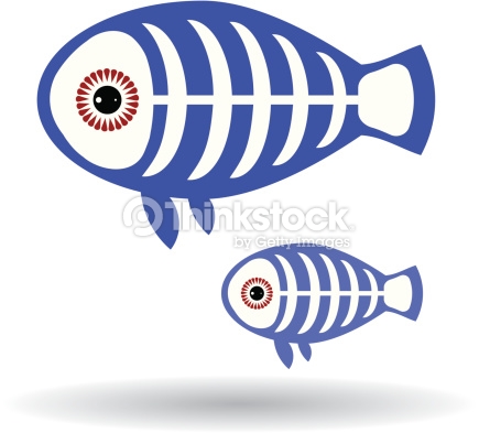 Funny X-ray fish on a white . - X Ray Fish Clipart