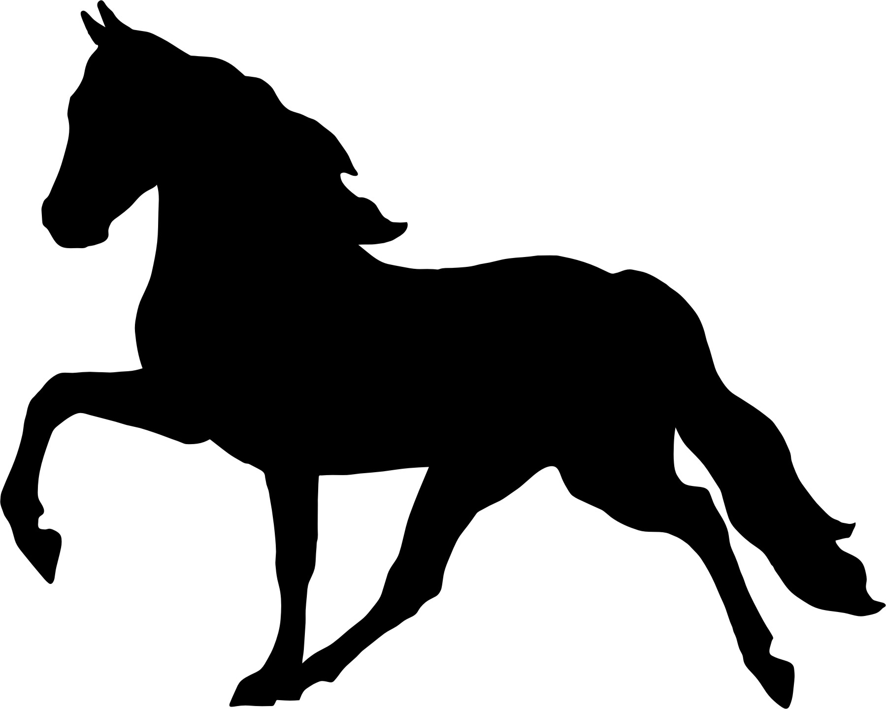 Gaited Horse Silhouette Decal 6 x 5- Design 2