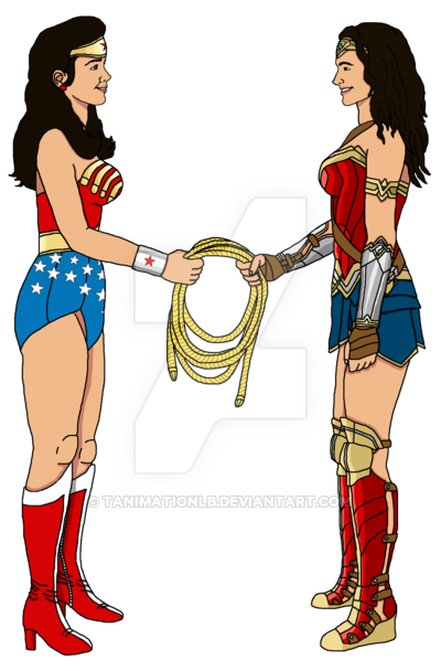 Lynda Carter passes lasso of truth to Gal Gadot by TAnimationLB hdclipartall.com 