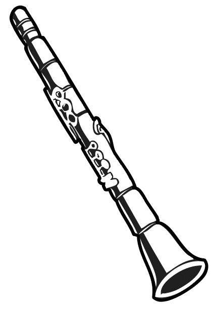 Gallery For Clarinet Clip Art Black And White