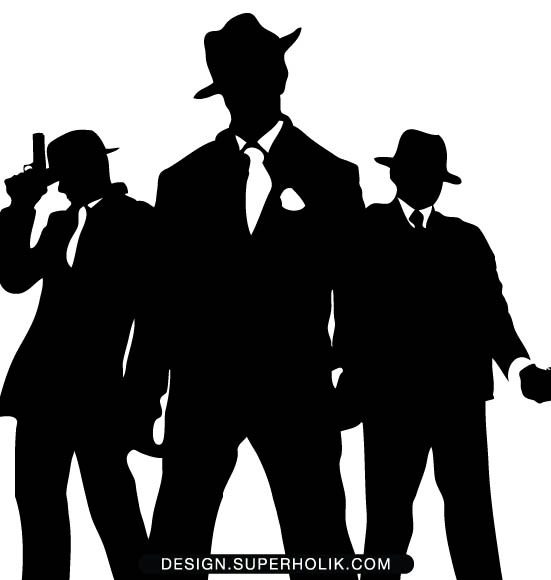 Gangsters Silhouette Clipart