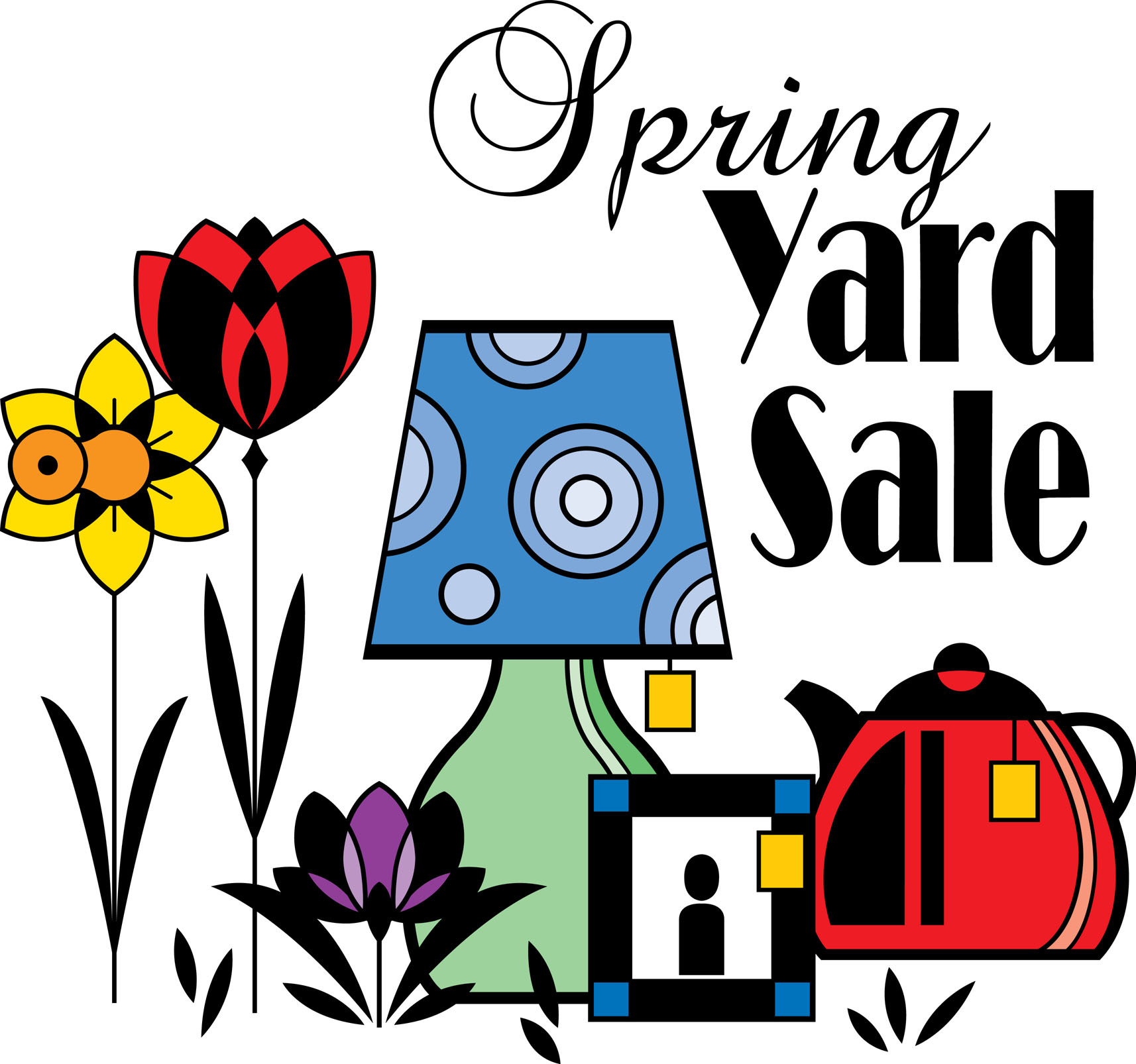 Yard sale flyers clipart clip