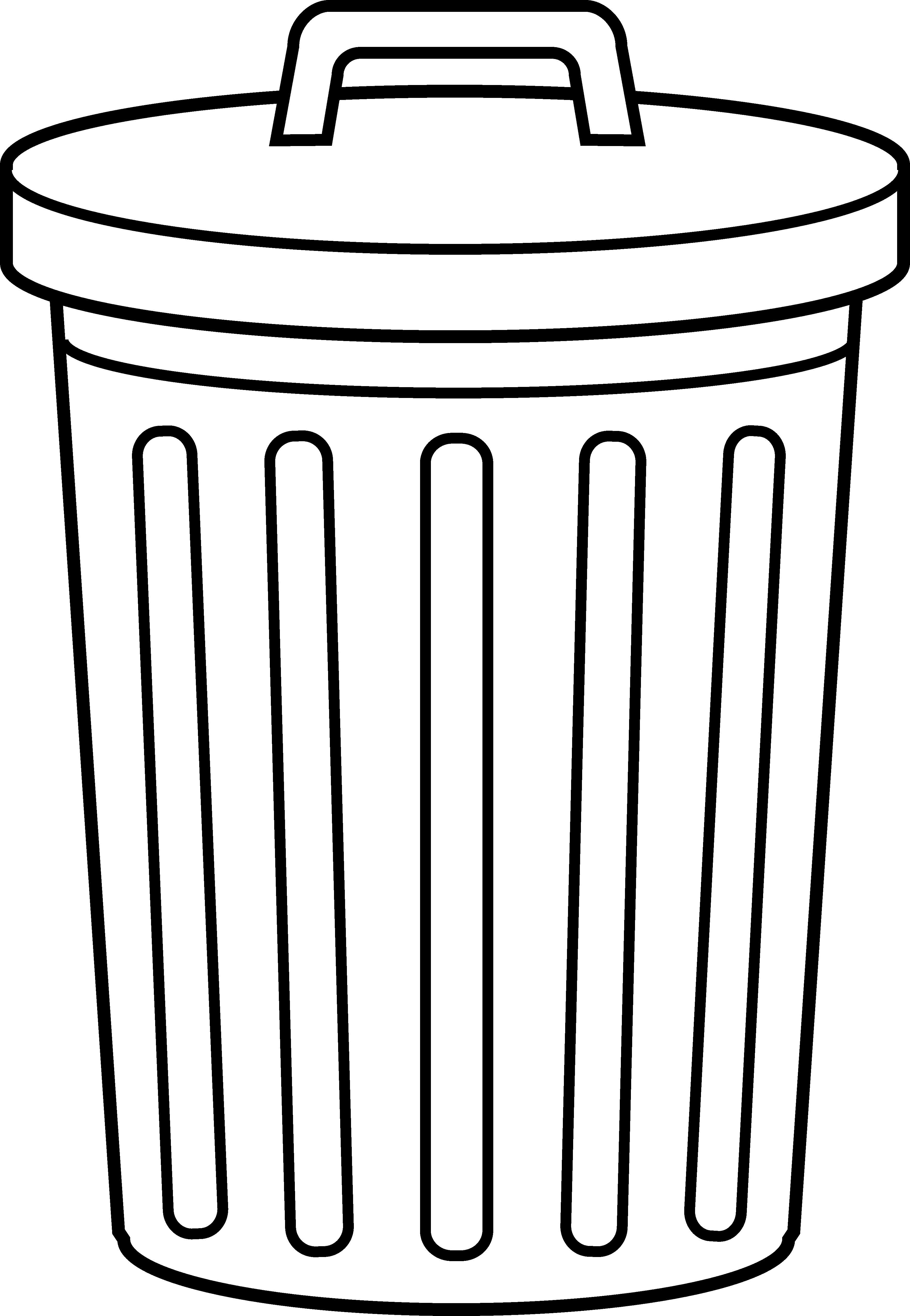 Garbage Can Line Art - Free . - Clipart Trash Can