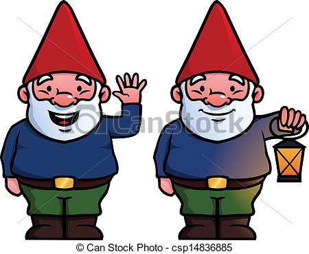 ... Garden gnomes - Two garden gnomes, one waving and one.
