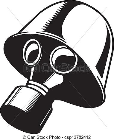 Black and White Gas Mask - cs - Gas Mask Clipart