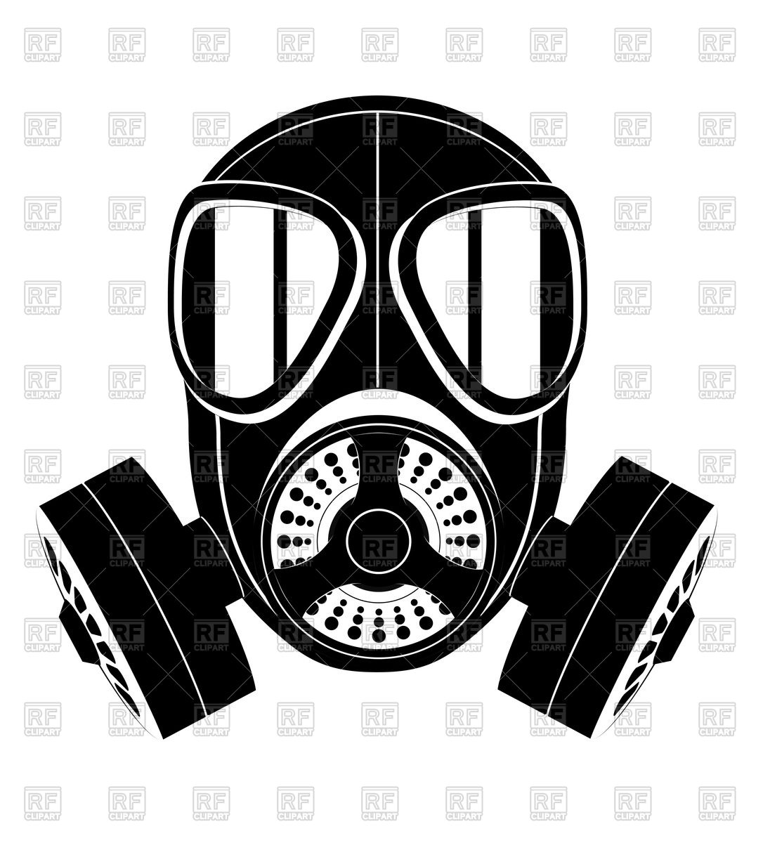 Silhouette of gas mask icon Royalty Free Vector Clip Art