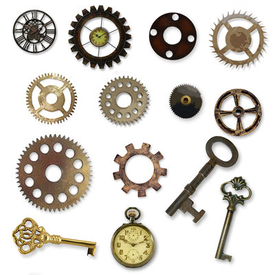 ... gears clocks and keys clip; steampunk clipart and backgrounds ...