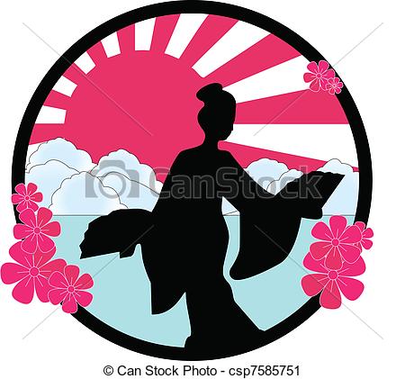 Attractive Geisha Wearing Kim