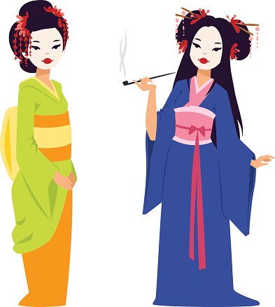 Vektör Japon geisha kız - Geisha Clipart