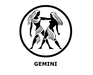 Gemini zodiac sign made of bl