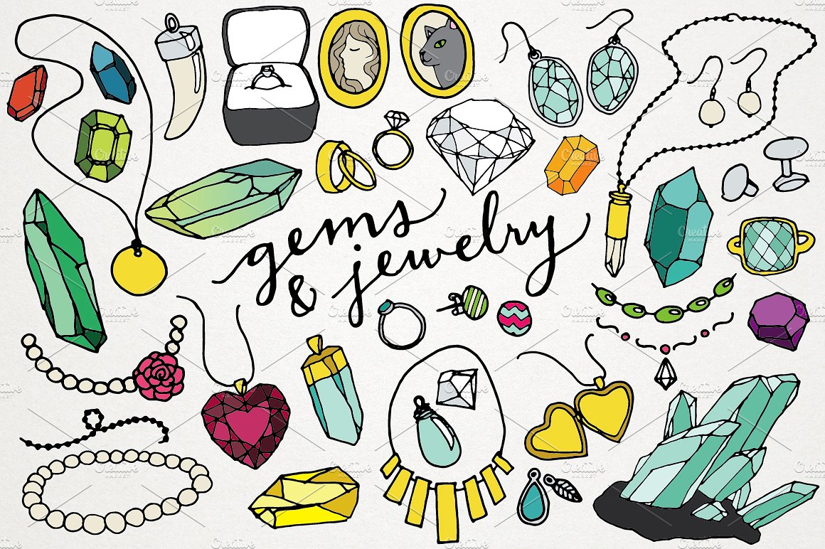 Gems u0026amp; Jewelry Clipart Illustrations