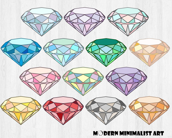 16 PNGS, Gems clipart, Clipart, Gemstone clipart, Crystal clipart, Stones,  Diamond clipart, Gradient clipart, Gradient Gemstones, Jewels