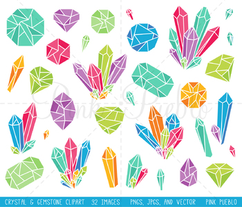 Bright Crystal Clipart, Cryst - Gemstone Clipart