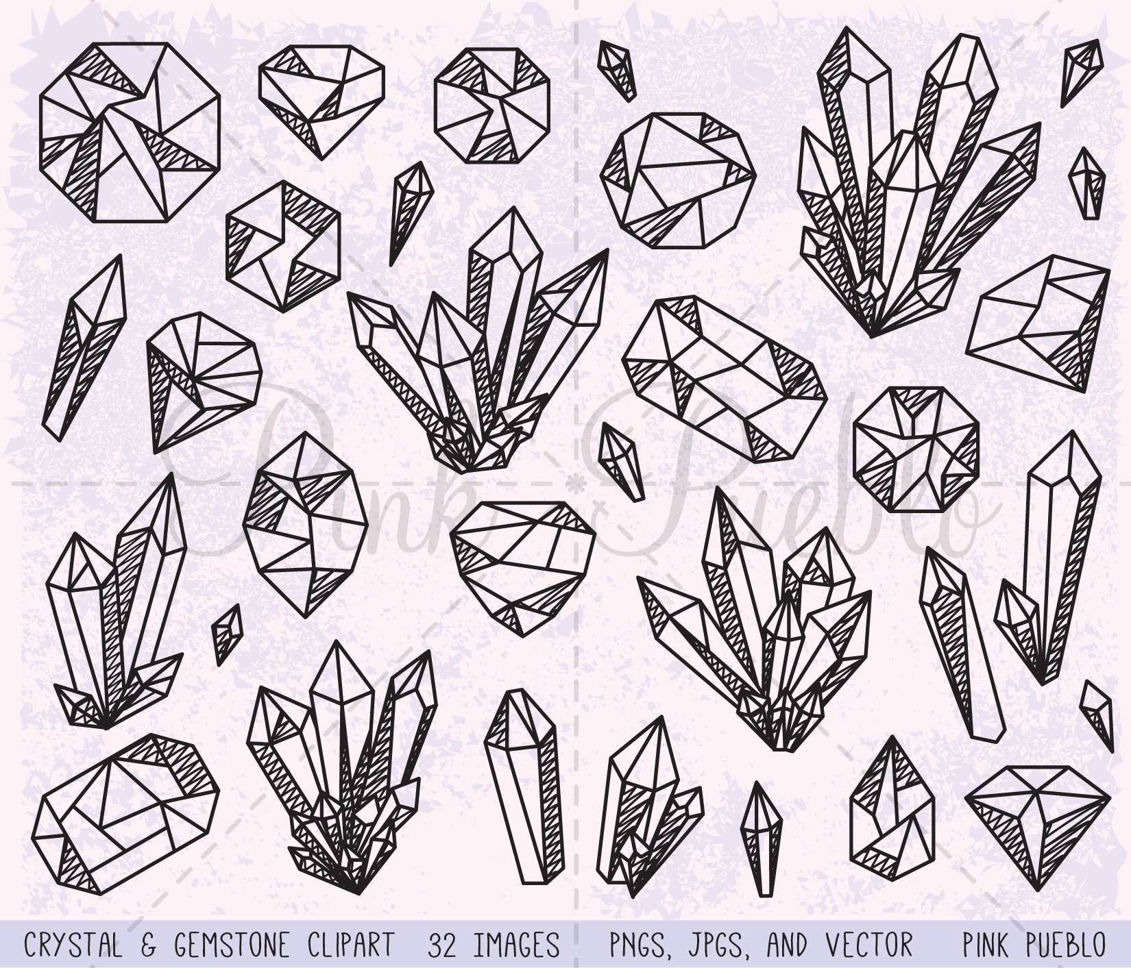 Gemstones, Diamonds in Black 