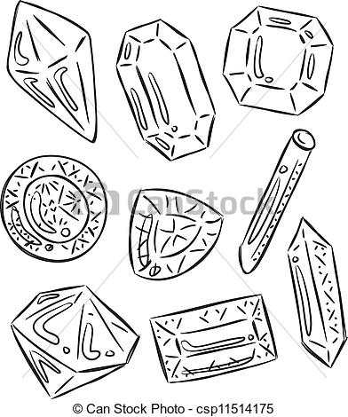 Gemstone Outlines Clipart