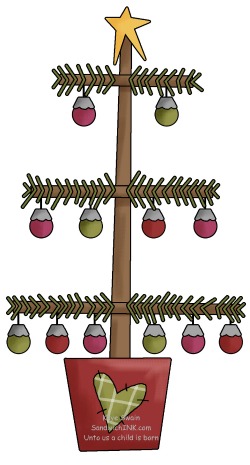 Generation Granny Nanny Loves This Cute Country Christmas Tree Clipart