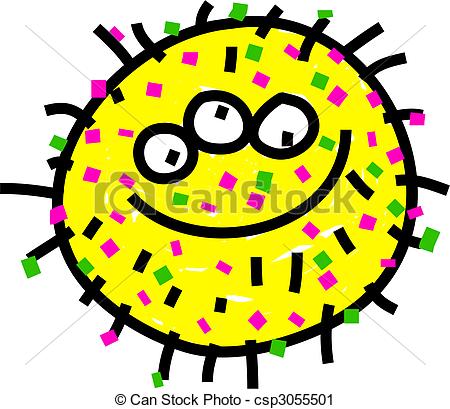 ... germ - Cute cartoon yellow germ with three eyes and a happy... germ Clipartby ...