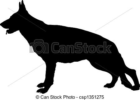 German Shepherd dog - Profile - German Shepherd Clip Art
