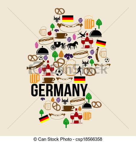 Germany landmark map silhouette icon - csp18566358