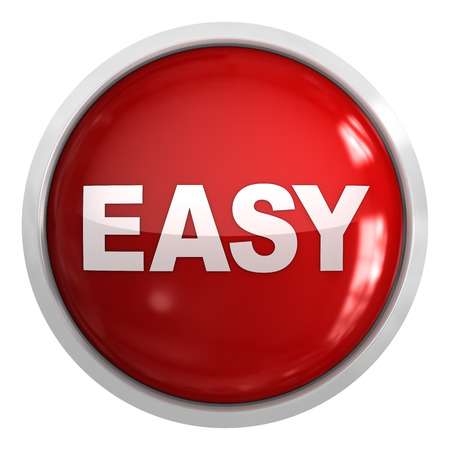 Easy button , isolated on white. Stock Photo