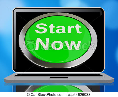 Start Now Button Meaning To Commence 3d Rendering - csp44626033
