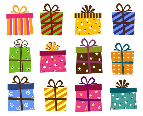 Giftbox Clip Art Present Boxes Clip Art Instant Download Birthday