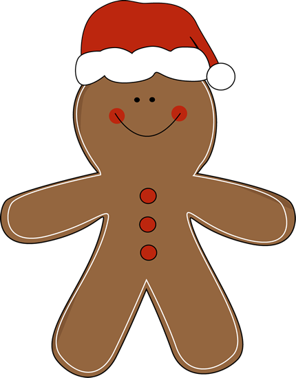 Gingerbread Man Wearing A Santa Hat Clip Art Gingerbread Man